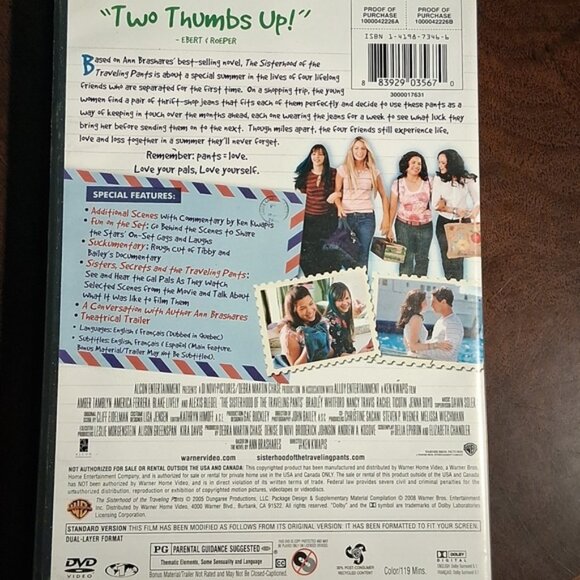 The Sisterhood Of The Travelling Pants DVD - Picture 2 of 4